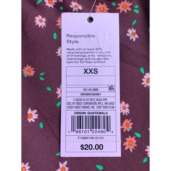 Wild Fable Womens Rosy Brown Floral Print Mini Skirt Size XXS - Picture 4 of 13